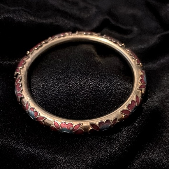 Colorful Vintage Enamel Bangle Bracelets - Picture 6 of 8